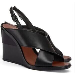 Tory Burch Black Wedge Sandals